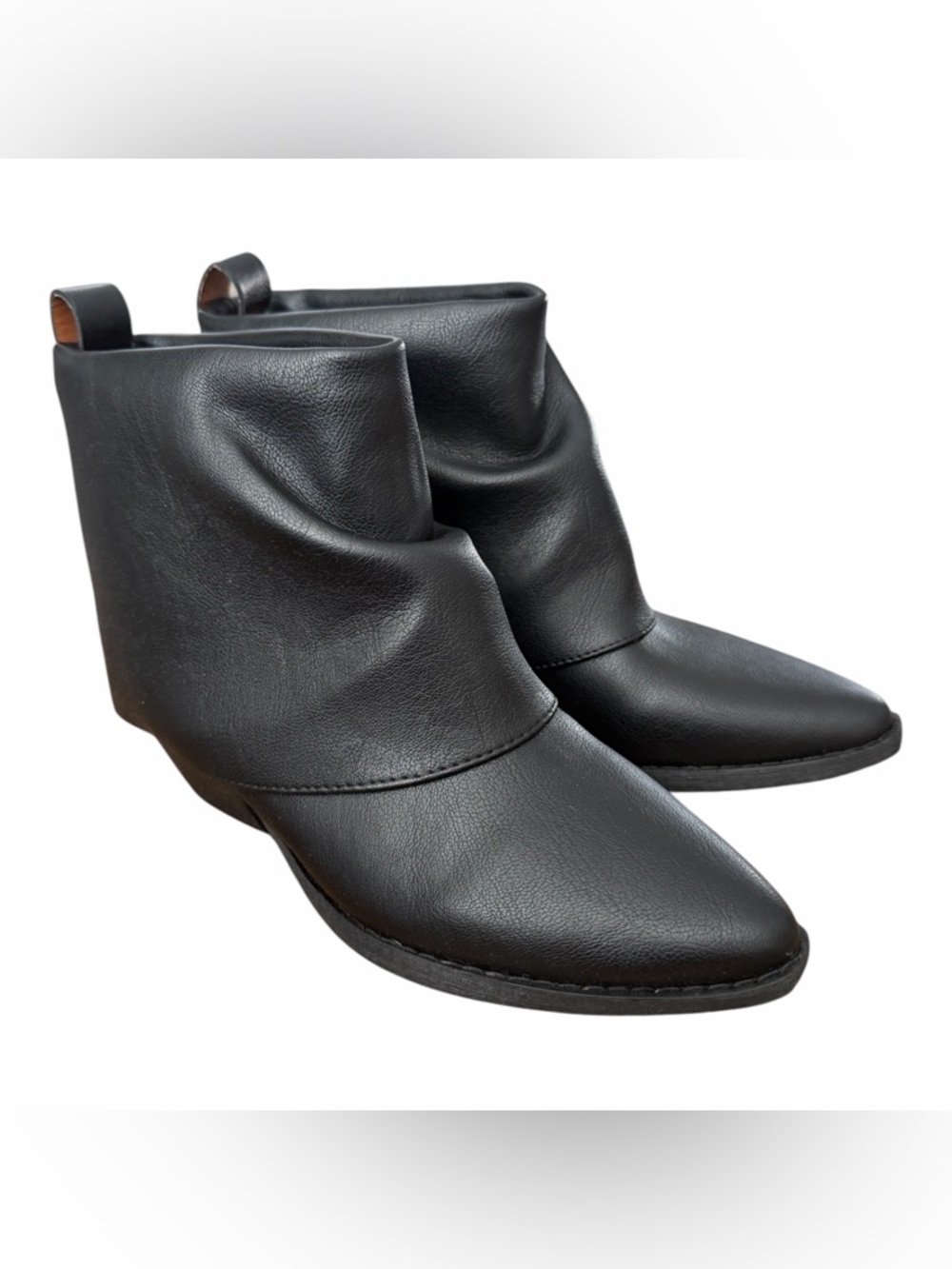 Zodiac Black Slouch Leather Ankle Booties